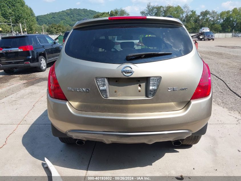 2005 Nissan Murano Se VIN: JN8AZ08W65W426495 Lot: 40193802