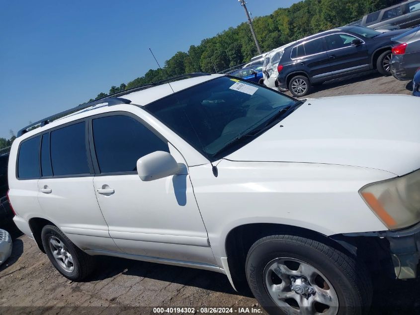 2001 Toyota Highlander V6 VIN: JTEGF21A010004935 Lot: 40194302