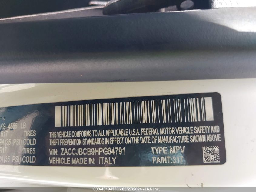 2017 JEEP RENEGADE TRAILHAWK 4X4 - ZACCJBCB9HPG64791