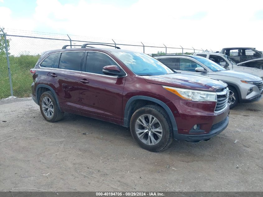 5TDZKRFH8GS164588 2016 TOYOTA HIGHLANDER - Image 1