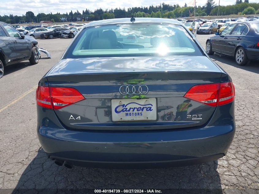 2011 Audi A4 2.0T Premium VIN: WAUFFAFL1BN047816 Lot: 40194739