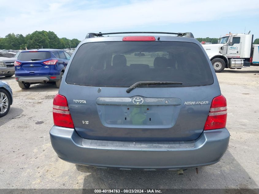 2003 Toyota Highlander V6 VIN: JTEGF21A630091534 Lot: 40194763