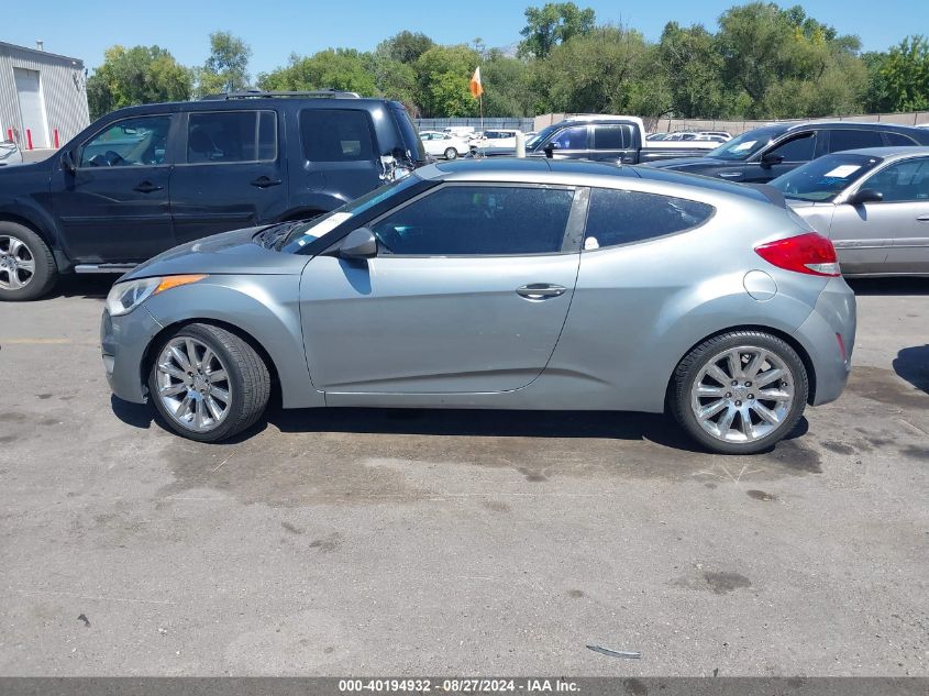 2013 Hyundai Veloster Base W/Black VIN: KMHTC6AD9DU179254 Lot: 40194932