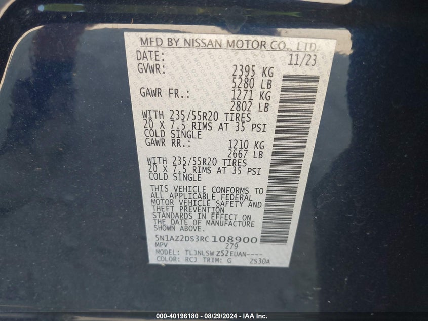 2024 NISSAN MURANO PLATINUM INTELLIGENT AWD - 5N1AZ2DS3RC108900