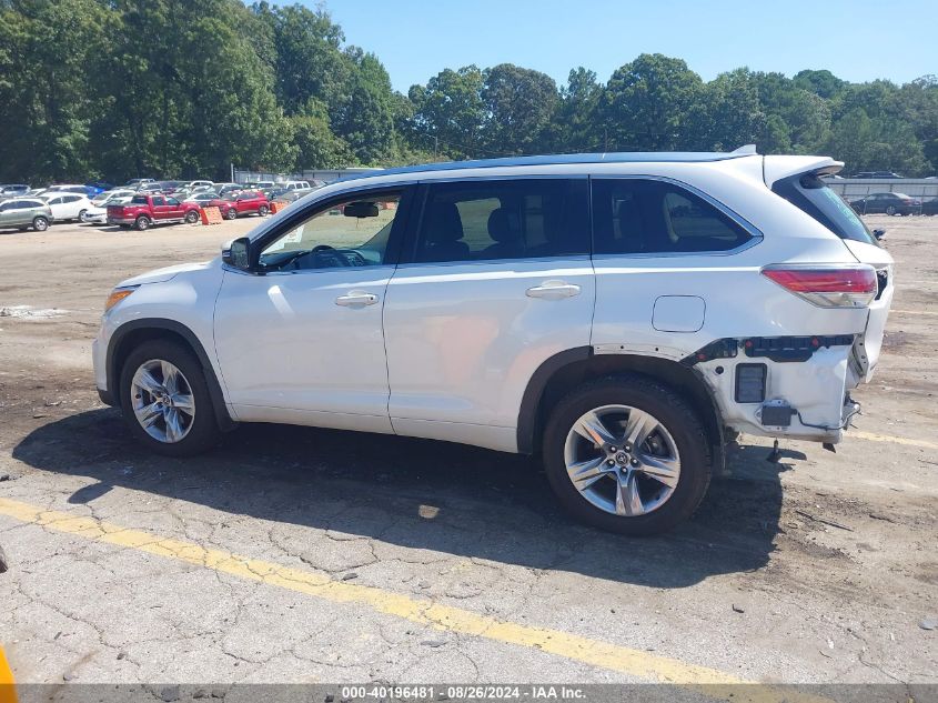 2016 Toyota Highlander Limited Platinum V6 VIN: 5TDDKRFH3GS246013 Lot: 40196481