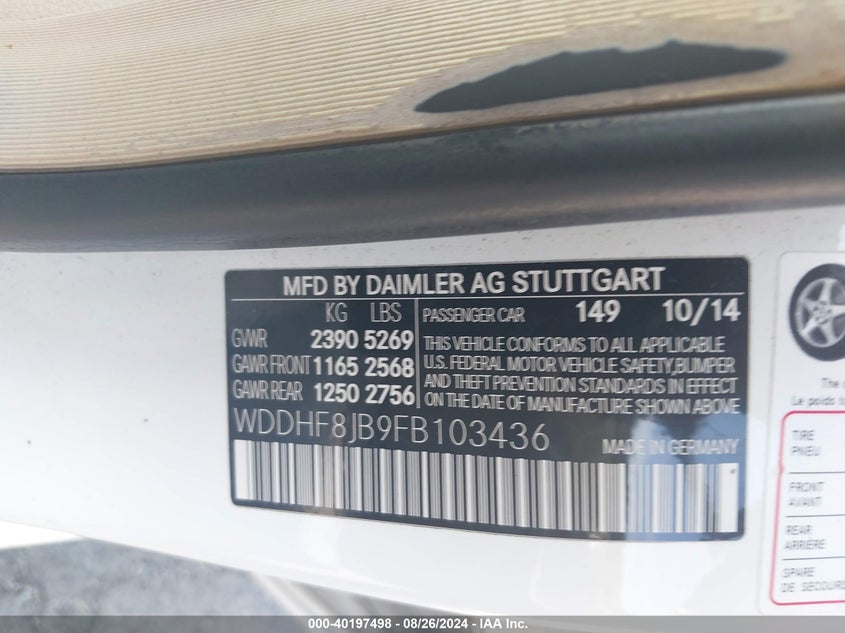 2015 MERCEDES-BENZ E 350 4MATIC - WDDHF8JB9FB103436