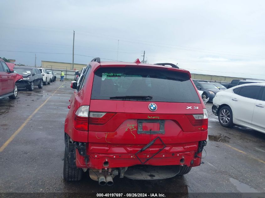 2008 BMW X3 3.0Si VIN: WBXPC93438WJ03398 Lot: 40197697