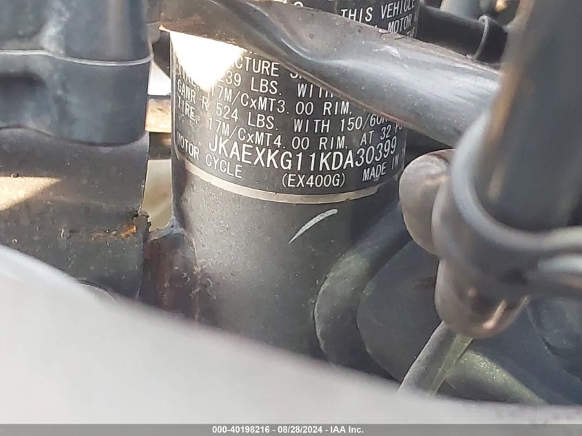 2019 KAWASAKI EX400 - JKAEXKG11KDA30399