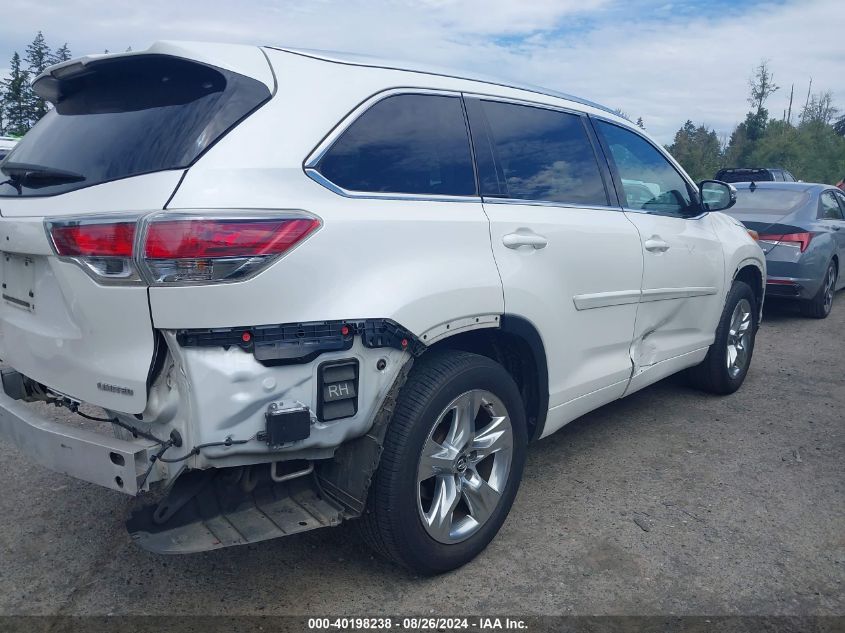 2016 Toyota Highlander Limited Platinum V6 VIN: 5TDYKRFH6GS185628 Lot: 40198238