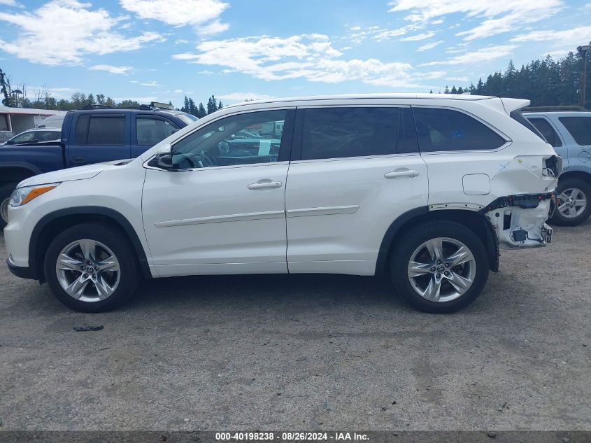 2016 Toyota Highlander Limited Platinum V6 VIN: 5TDYKRFH6GS185628 Lot: 40198238