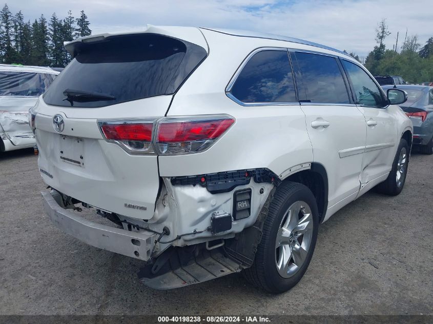 2016 Toyota Highlander Limited Platinum V6 VIN: 5TDYKRFH6GS185628 Lot: 40198238