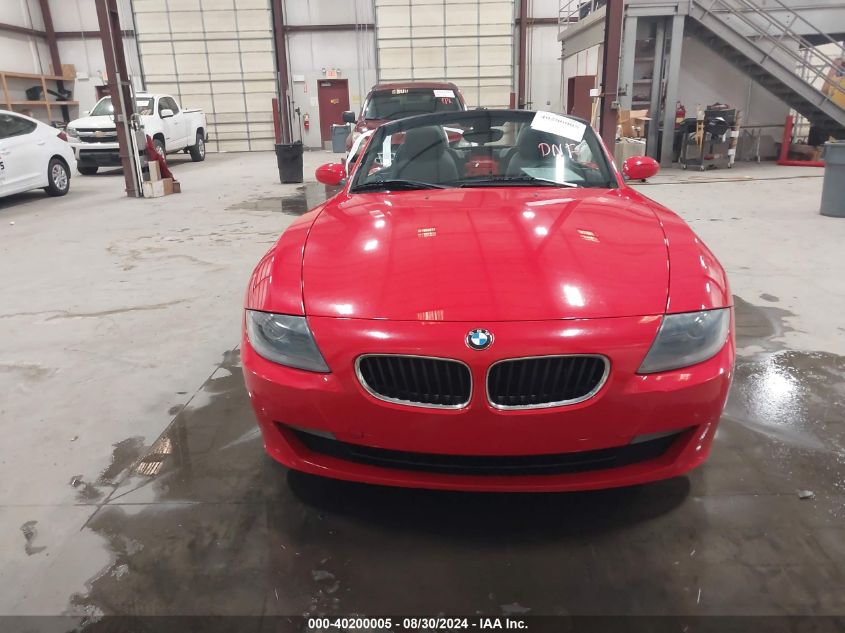 2007 BMW Z4 3.0I VIN: 4USBU33567LW72539 Lot: 40200005