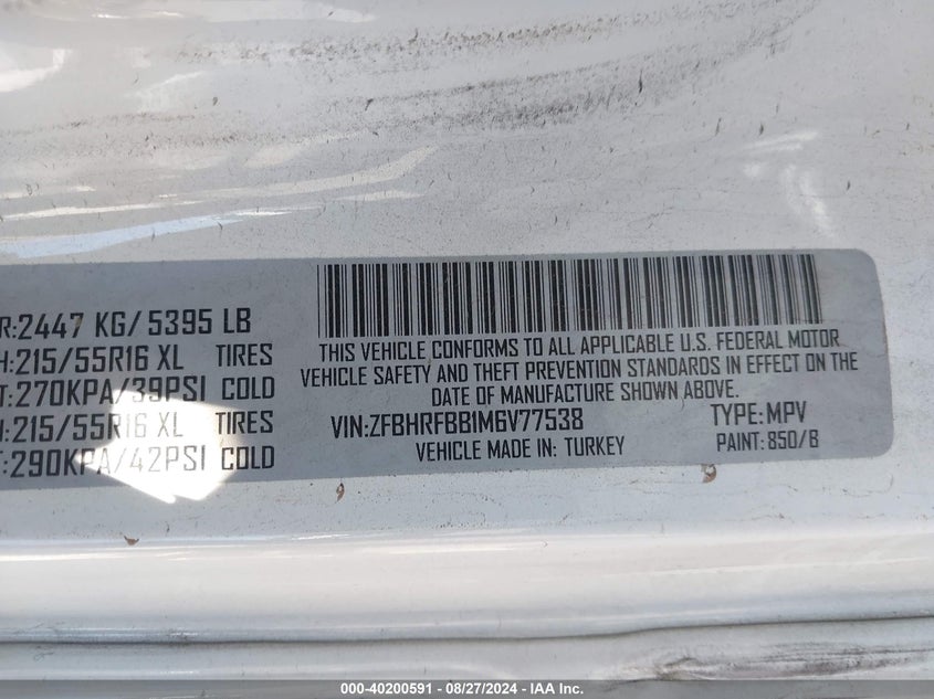 2021 RAM PROMASTER CITY TRADESMAN SLT - ZFBHRFBB1M6V77538