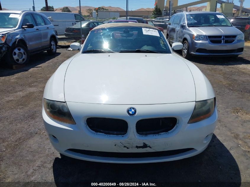 2004 BMW Z4 2.5I VIN: 4USBT335X4LS55276 Lot: 40200849