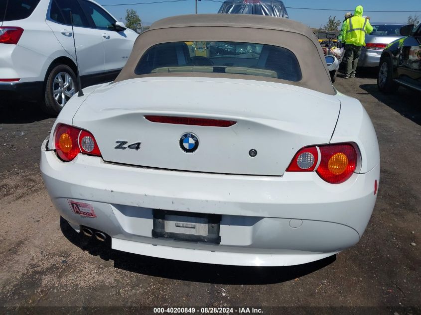 2004 BMW Z4 2.5I VIN: 4USBT335X4LS55276 Lot: 40200849