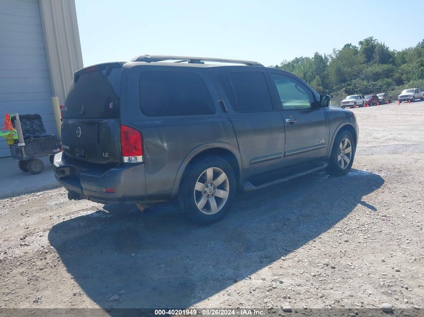 2008 Nissan Armada Le VIN: 5N1AA08D98N630876 Lot: 40201949