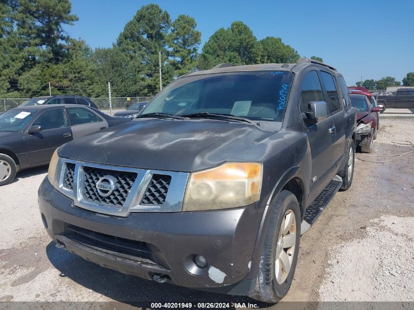 2008 Nissan Armada Le VIN: 5N1AA08D98N630876 Lot: 40201949