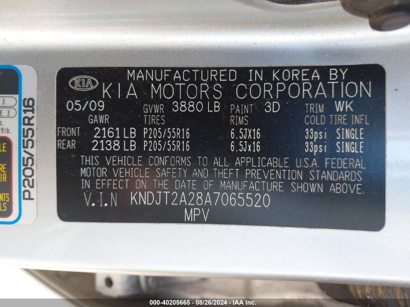 KNDJT2A28A7065520 2010 Kia Soul +