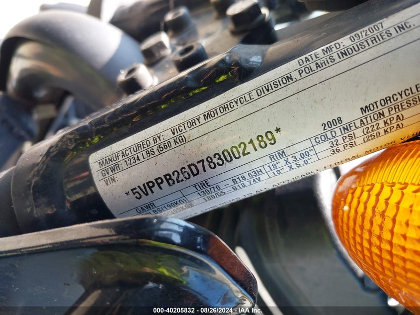 2008 VICTORY MOTORCYCLES KINGPIN 8-BALL - 5VPPB26D783002189