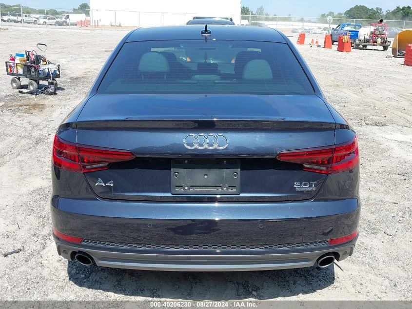 2018 Audi A4 2.0T Premium VIN: WAUENAF4XJN016165 Lot: 40206230