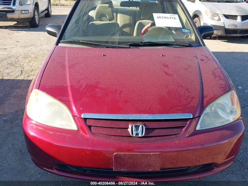 2003 Honda Civic Lx VIN: 2HGES16563H563113 Lot: 40206456