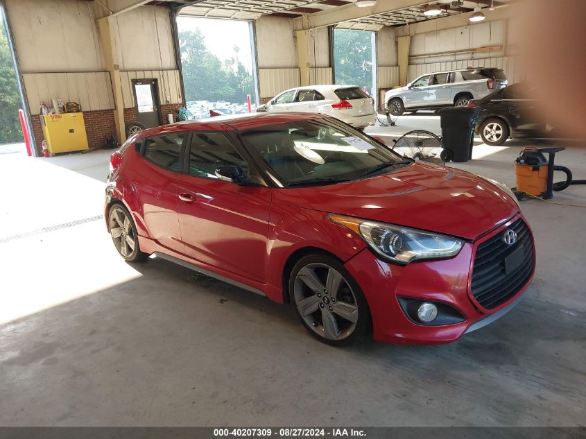 2013 HYUNDAI VELOSTER TURBO W/BLACK - KMHTC6AE2DU155614