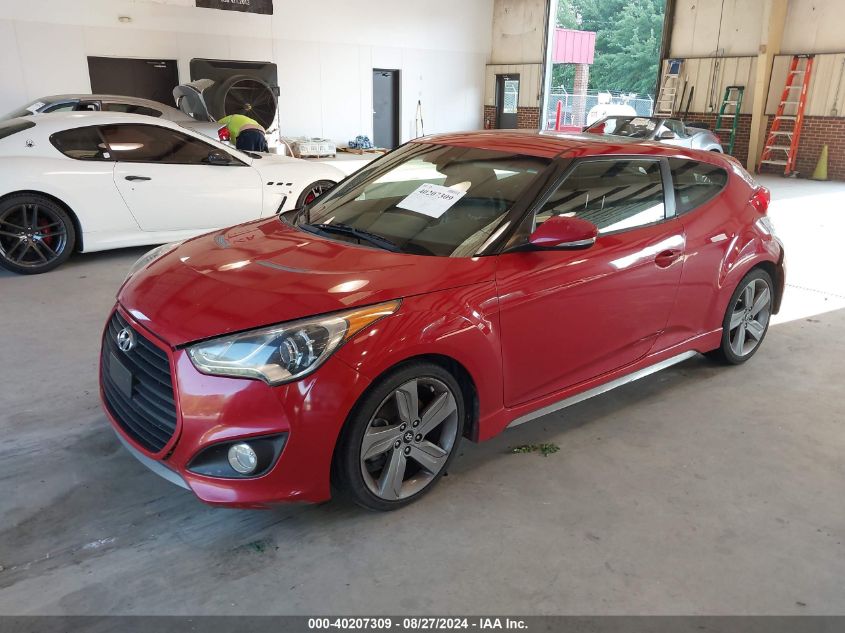 2013 HYUNDAI VELOSTER TURBO W/BLACK - KMHTC6AE2DU155614