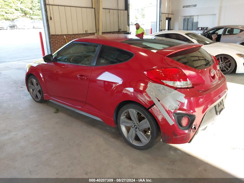 2013 HYUNDAI VELOSTER TURBO W/BLACK - KMHTC6AE2DU155614