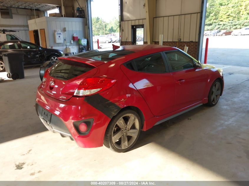 2013 HYUNDAI VELOSTER TURBO W/BLACK - KMHTC6AE2DU155614