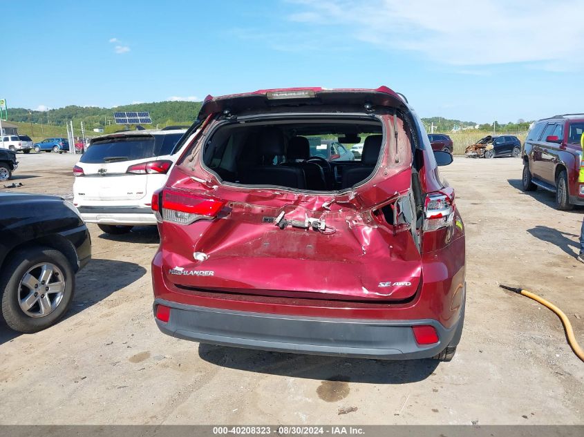 2017 Toyota Highlander Se VIN: 5TDJZRFH9HS432798 Lot: 40208323