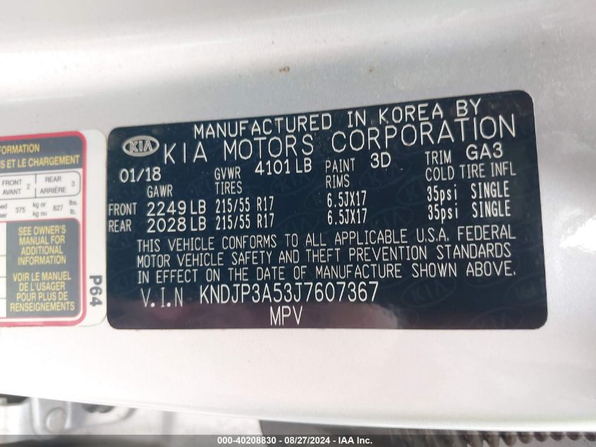 KNDJP3A53J7607367 2018 Kia Soul +