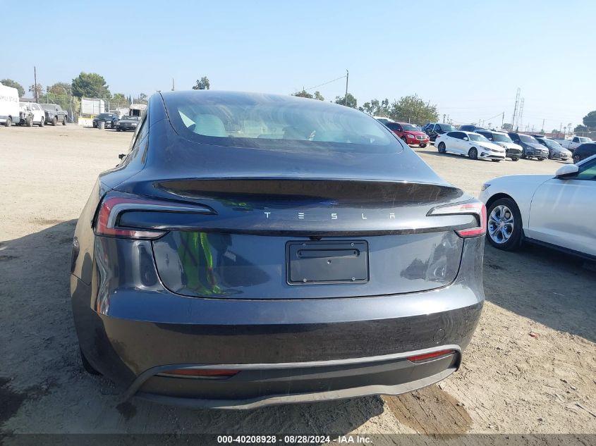 2024 Tesla Model 3 Rear-Wheel Drive VIN: 5YJ3E1EA6RF800547 Lot: 40208928