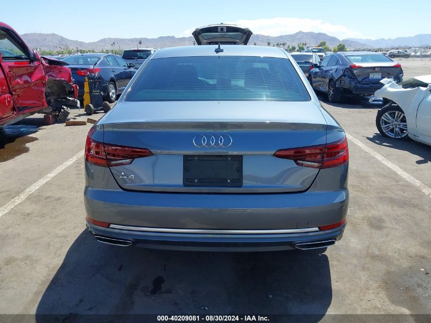 2019 Audi A4 40 Premium/40 Titanium Premium VIN: WAUGMAF40KN004054 Lot: 40209081