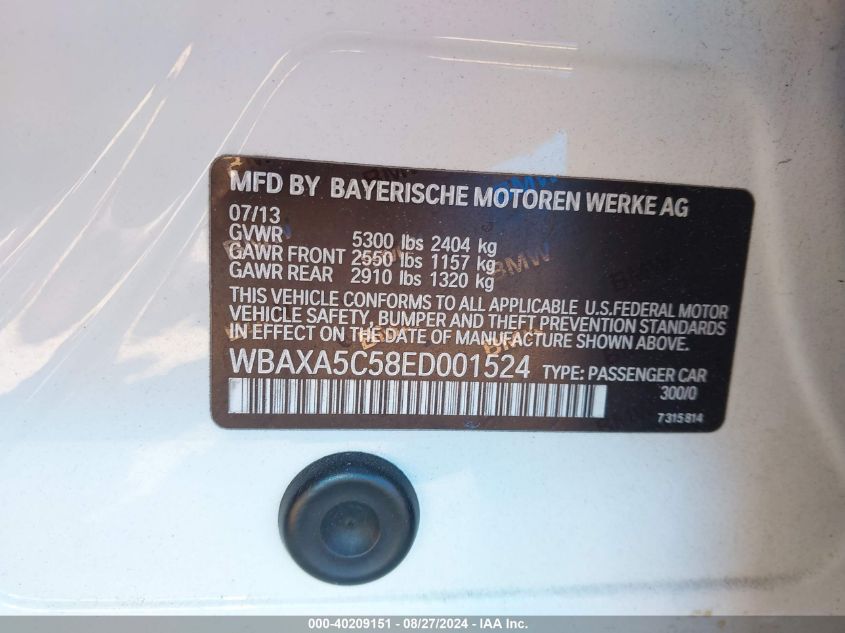 WBAXA5C58ED001524 2014 BMW 535D