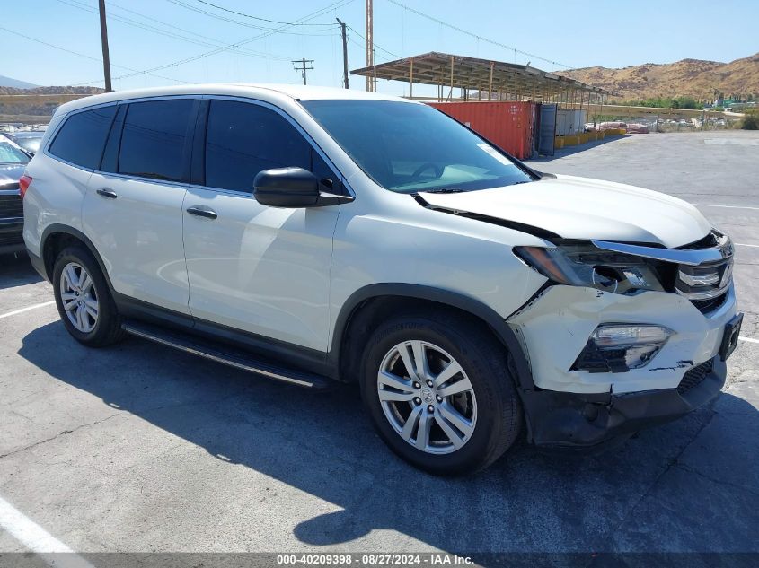 2017 Honda Pilot Lx VIN: 5FNYF5H1XHB009104 Lot: 40209398