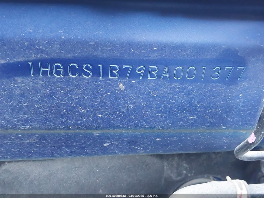 2011 Honda Accord 2.4 Ex VIN: 1HGCS1B79BA001377 Lot: 40209633