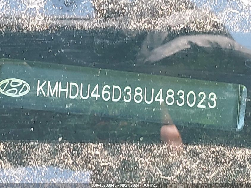 2008 Hyundai Elantra Gls/Se VIN: KMHDU46D38U483023 Lot: 40209845
