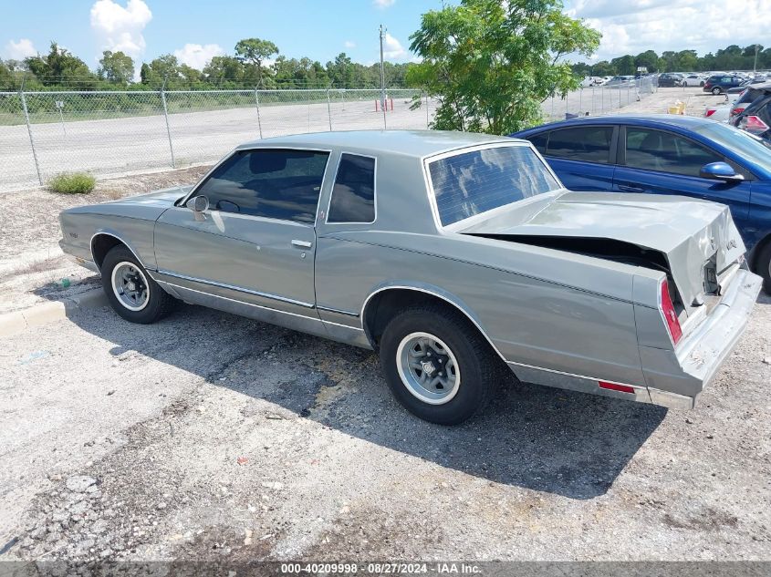 1983 Chevrolet Monte Carlo VIN: 1G1AZ37HXDR191668 Lot: 40209998