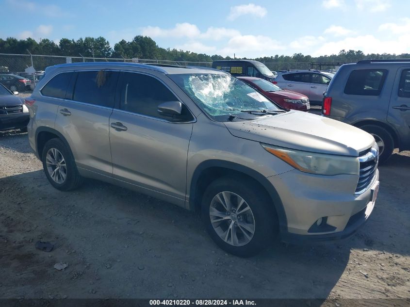 2015 TOYOTA HIGHLANDER XLE V6 - 5TDKKRFHXFS073158