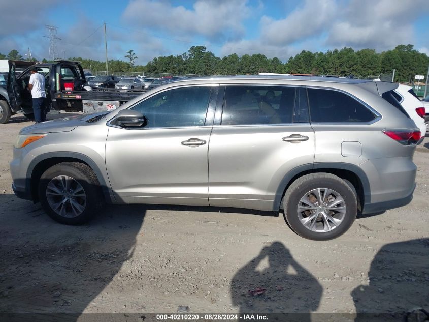 2015 Toyota Highlander Xle V6 VIN: 5TDKKRFHXFS073158 Lot: 40210220