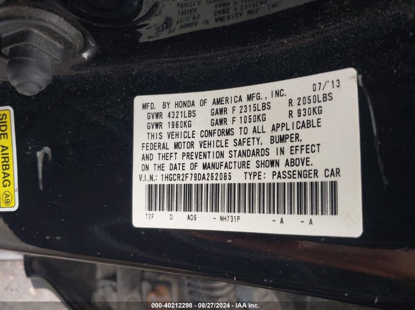 1HGCR2F79DA262085 2013 Honda Accord Ex