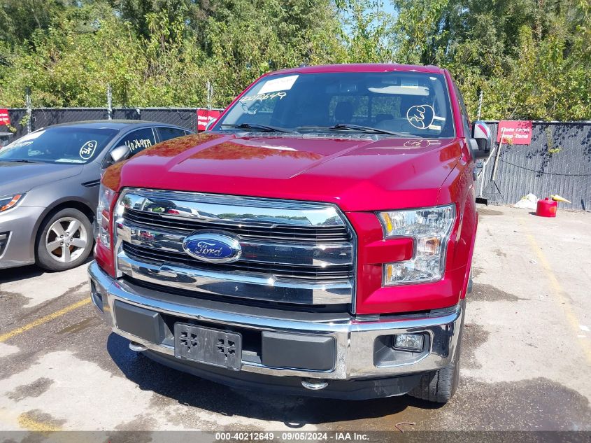 2015 Ford F-150 Lariat VIN: 1FTEW1EP6FKD09663 Lot: 40212649