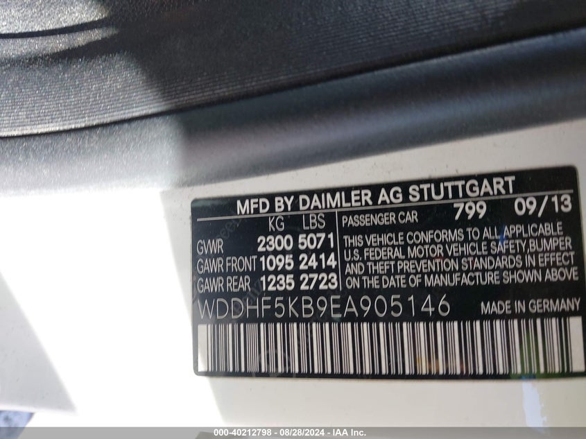 2014 MERCEDES-BENZ E 350 350 - WDDHF5KB9EA905146