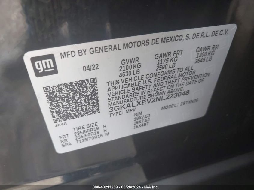 2022 GMC TERRAIN AWD DENALI - 3GKALXEV2NL223048