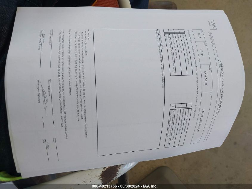 2023 Ford Explorer Xlt VIN: 1FMSK8DH4PGA57915 Lot: 40213756