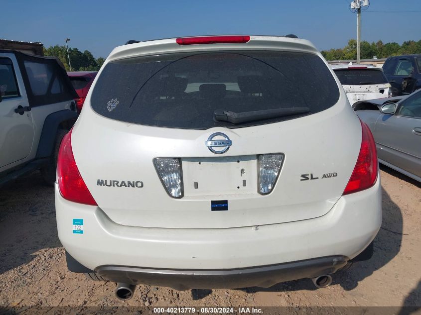 2004 Nissan Murano Sl VIN: JN8AZ08W14W323287 Lot: 40213779