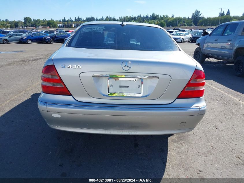 2000 Mercedes-Benz S 430 VIN: WDBNG70J3YA048387 Lot: 40213981