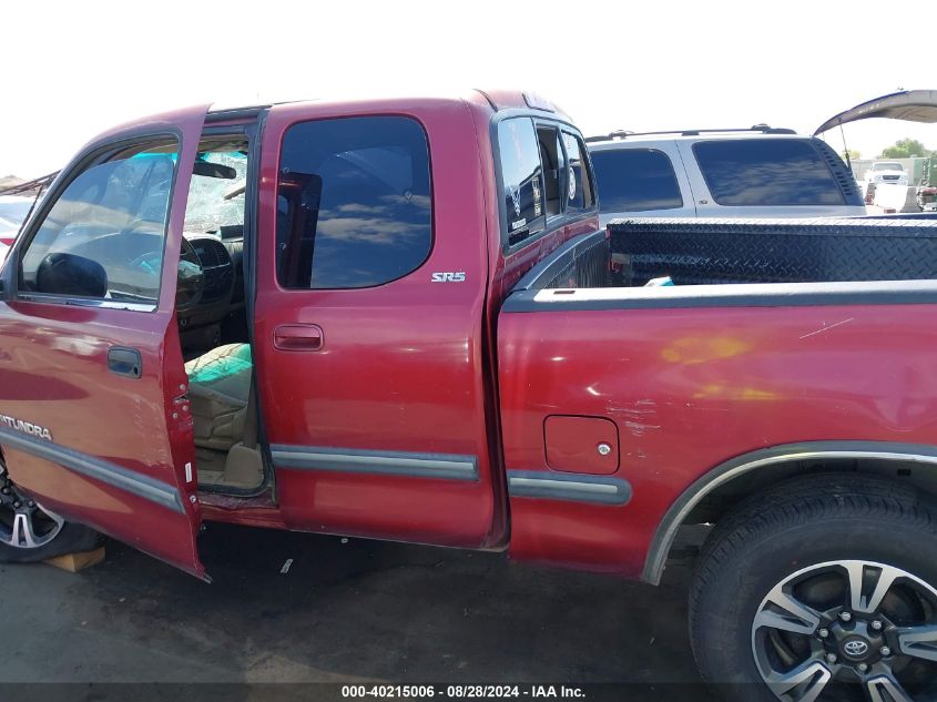 2000 Toyota Tundra Sr5 V8 VIN: 5TBRT3417YS004020 Lot: 40215006