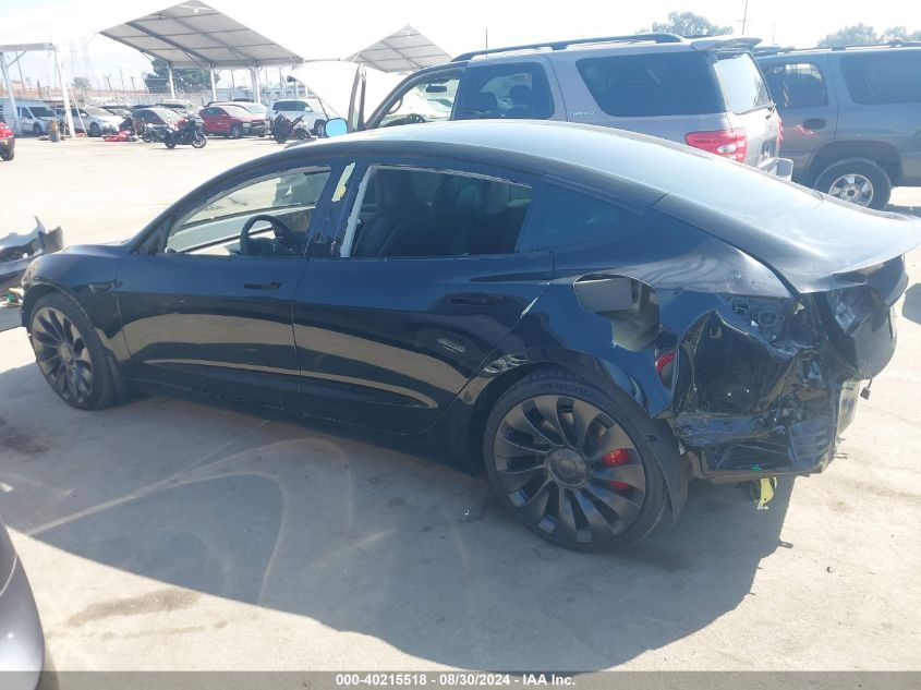 2023 Tesla Model 3 Performance Dual Motor All-Wheel Drive VIN: 5YJ3E1EC8PF421371 Lot: 40215518