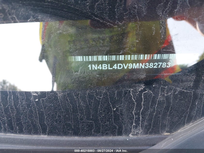 2021 Nissan Altima Sv Fwd VIN: 1N4BL4DV9MN382783 Lot: 40215883